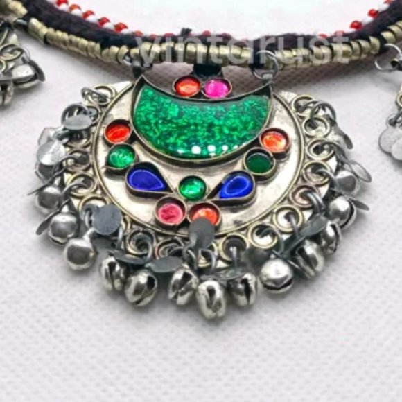 Tribal Chand Bali Kuchi Choker Necklace - Picture 5 of 6